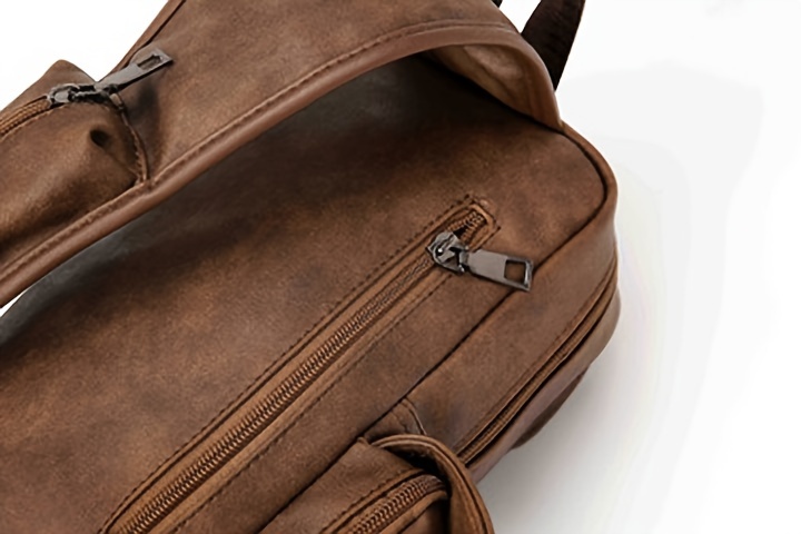 vintage multi pocket sling bag solid color textured crossbody bag with mini credit card case details 19