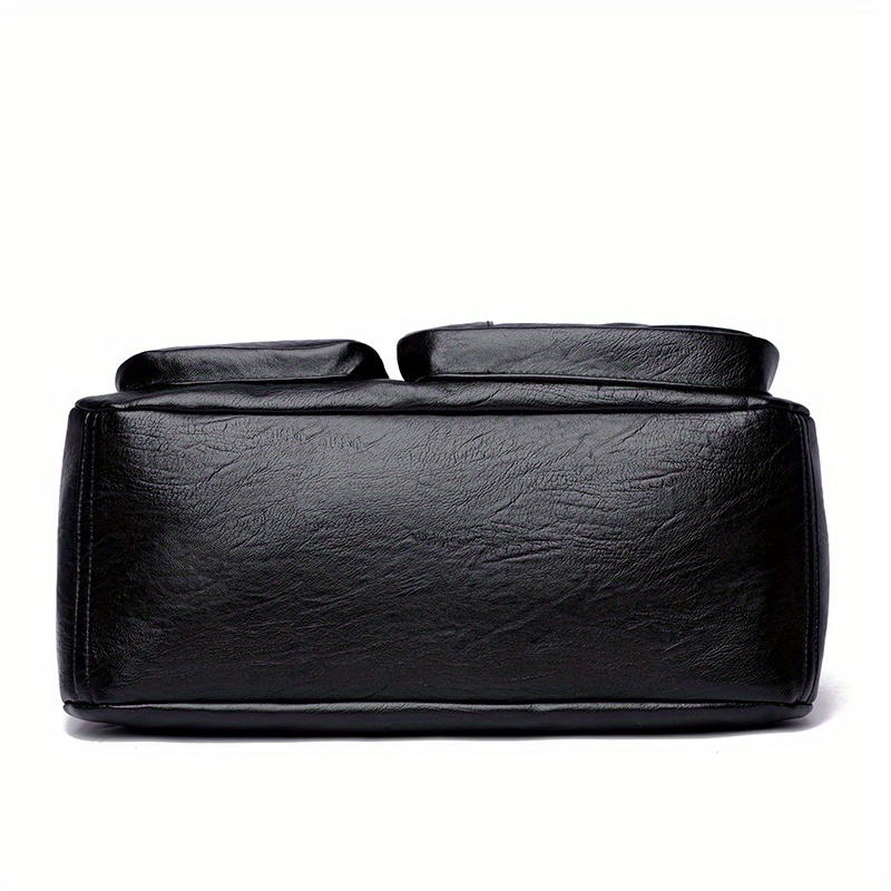 simple portable briefcase large capacity tote bag vintage messenger bag for work details 4