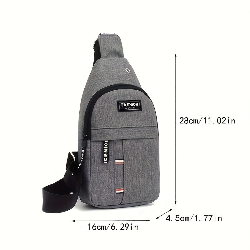 Casual Solid Color Sling Zipper Bag, Multifunctional Sports Outdoor Fancy Pack, Small Crossbody Bag details 0