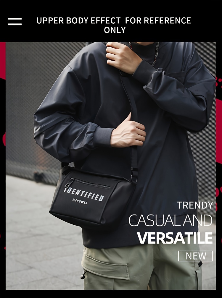Casual Letter Pattern Shoulder Bag, All-Match Unisex Street Style Crossbody Bag Purse, Shopping Bag details 0