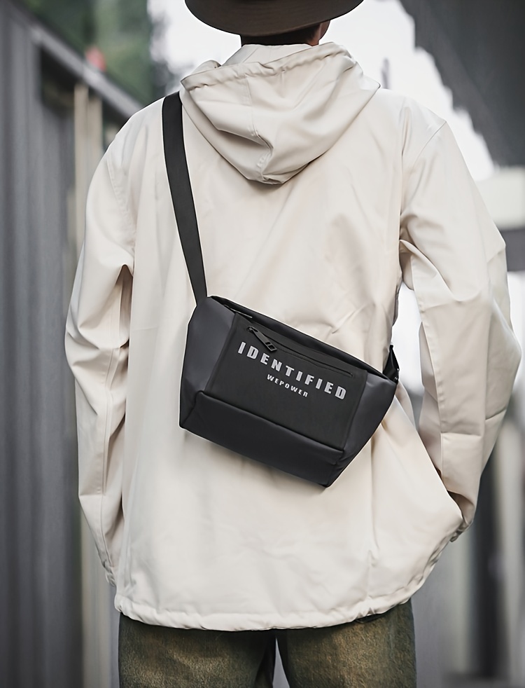 Casual Letter Pattern Shoulder Bag, All-Match Unisex Street Style Crossbody Bag Purse, Shopping Bag details 6