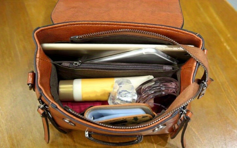 retro style crossbody bag, retro style crossbody bag small buckle decor handbag womens top handle square purse details 12