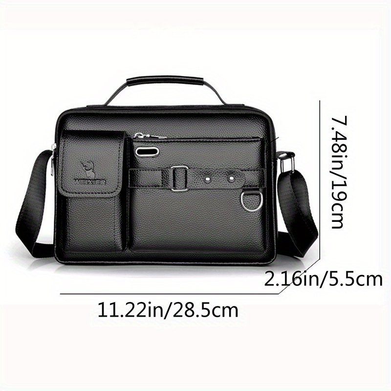 vintage solid color square shoulder bag all match top handle satchel bag for women trendy business messenger bag details 0