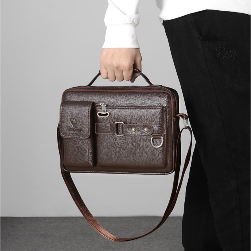 vintage solid color square shoulder bag all match top handle satchel bag for women trendy business messenger bag details 2