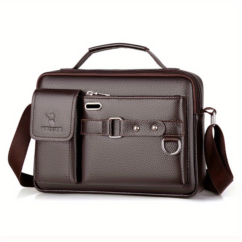 vintage solid color square shoulder bag all match top handle satchel bag for women trendy business messenger bag details 4