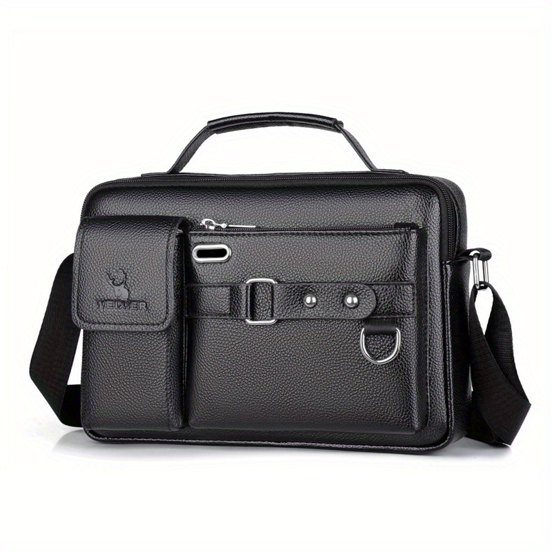 vintage solid color square shoulder bag all match top handle satchel bag for women trendy business messenger bag details 6