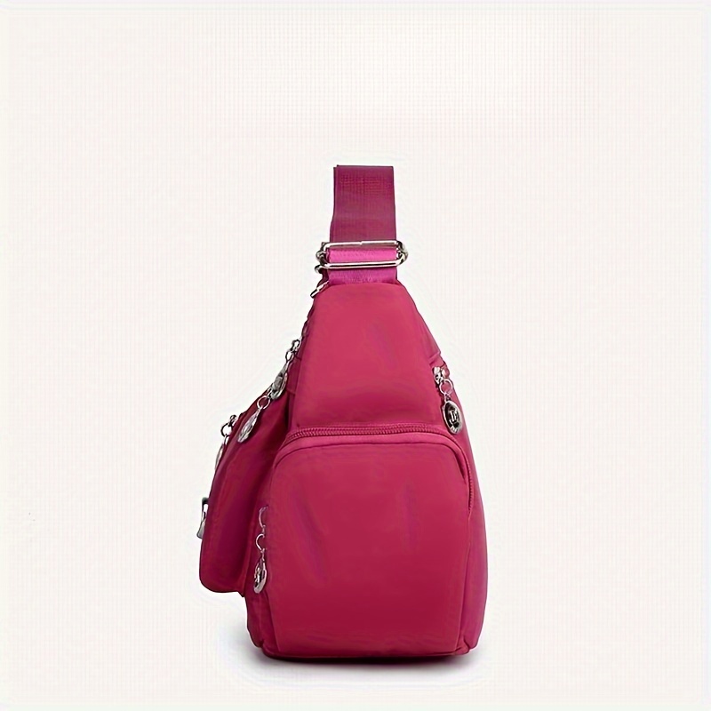 stylish multi layer zipper crossbody bag casual solid color shoulder bag perfect messenger bag for daily use details 0