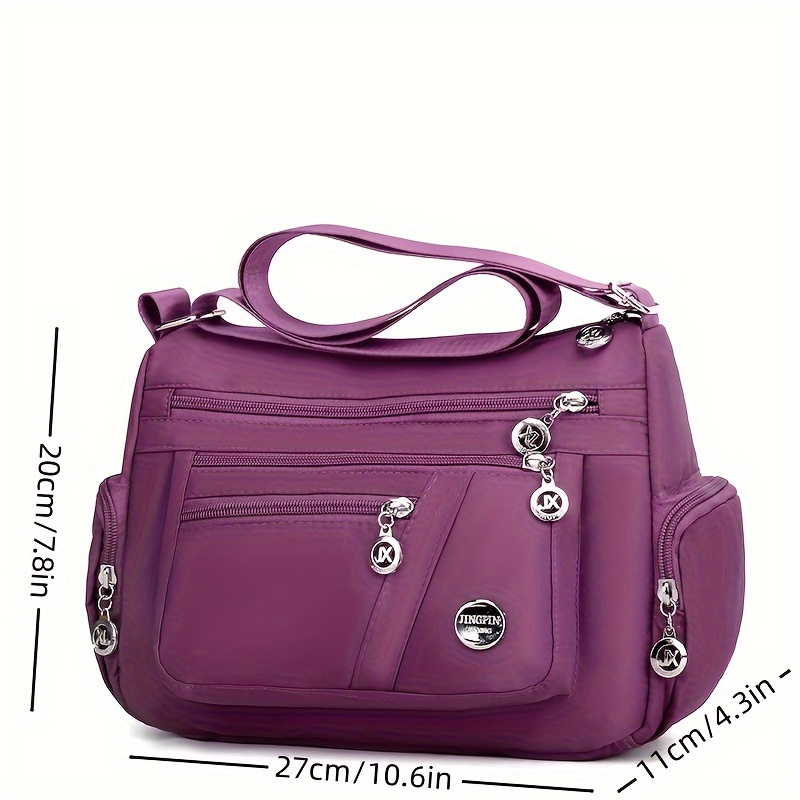 stylish multi layer zipper crossbody bag casual solid color shoulder bag perfect messenger bag for daily use details 2