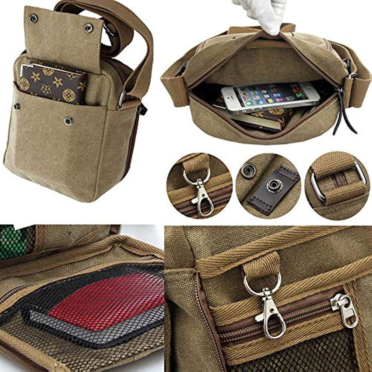 vintage design square bag zipper all match travel storage bag casual crossbody bag details 3