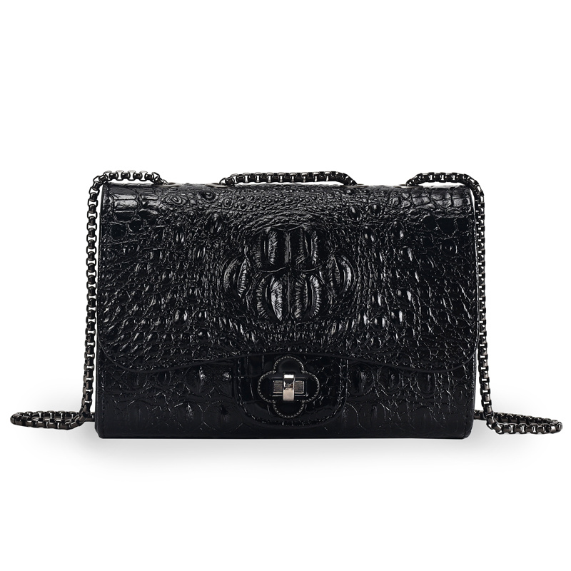 fashion crocodile pattern shoulder bag stylish faux leather sling bag lightweight womens purse details 0