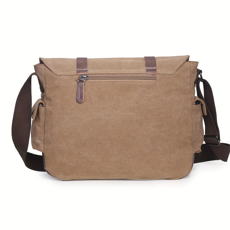 buckle decor messenger bag large zipper crossbody bag for students versatile travel bag laptop bag details 6
