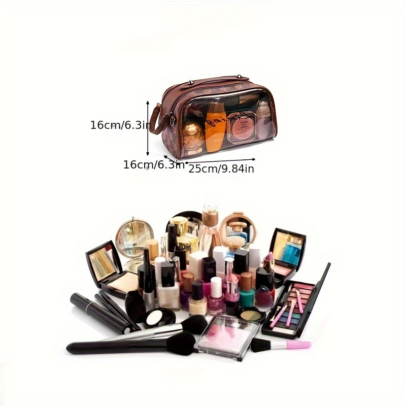 transparent vintage plaid pattern crossbody bag trendy casual zipper makeup shoulder bag perfect messenger bag for daily use details 1