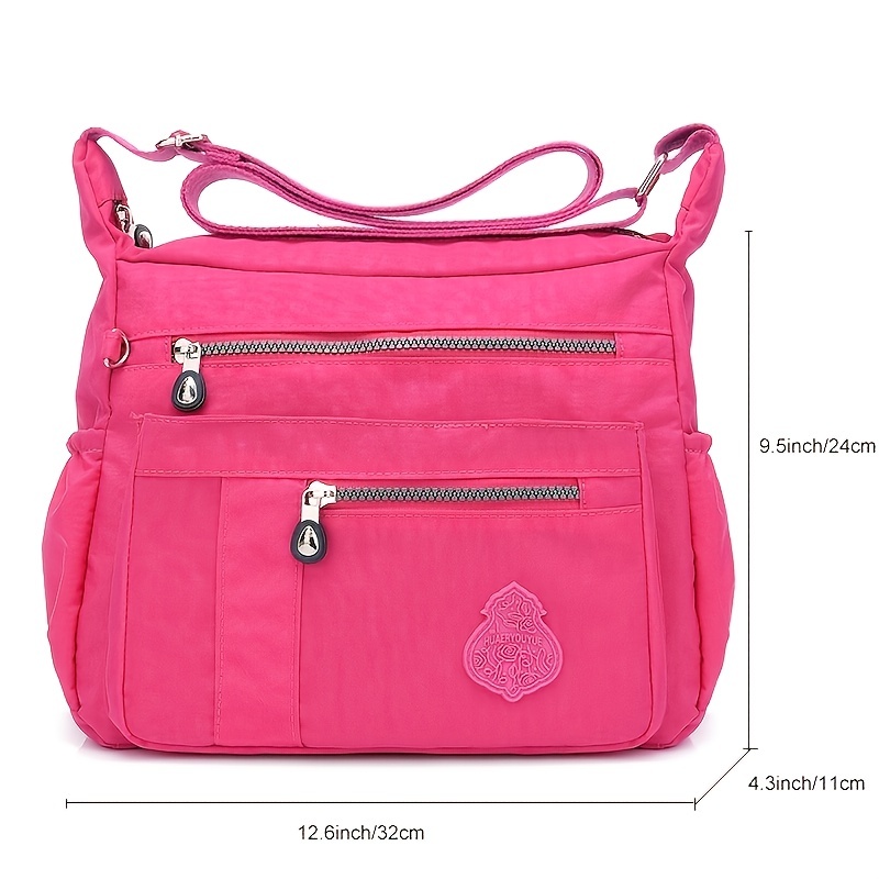 womens nylon crossbody bag water proof shoulder bag multi zipper messenger bag details 5