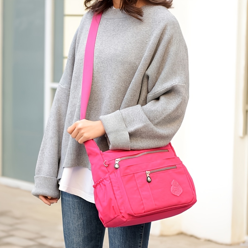 womens nylon crossbody bag water proof shoulder bag multi zipper messenger bag details 7