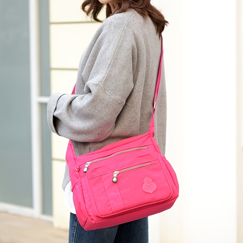 womens nylon crossbody bag water proof shoulder bag multi zipper messenger bag details 8