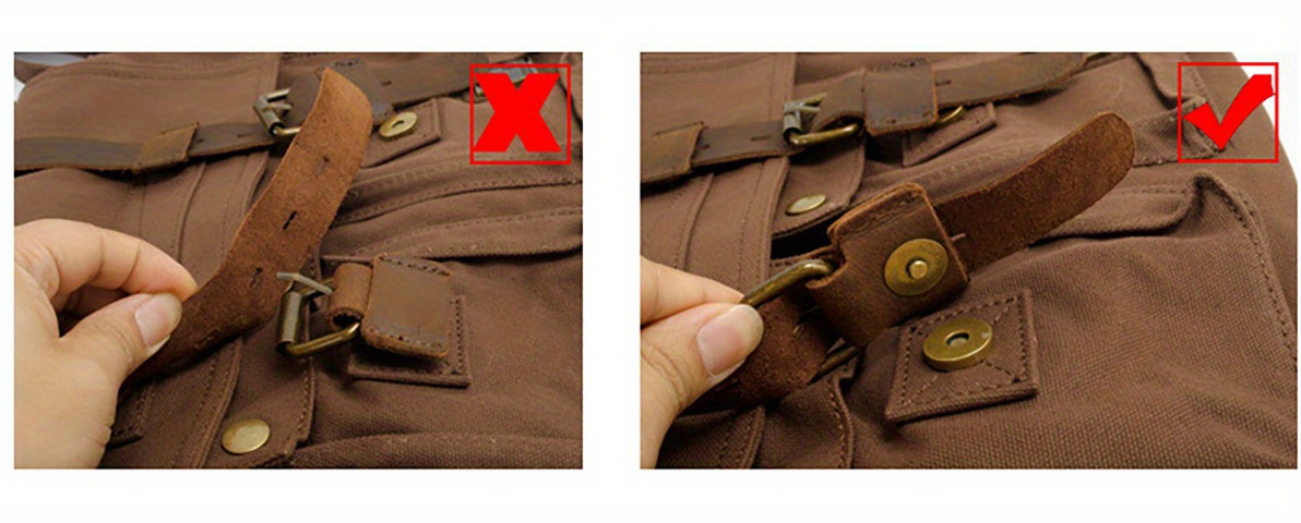 vintage canvas messenger bags laptop bag large capacity shoulder bag for hiking travel details 8