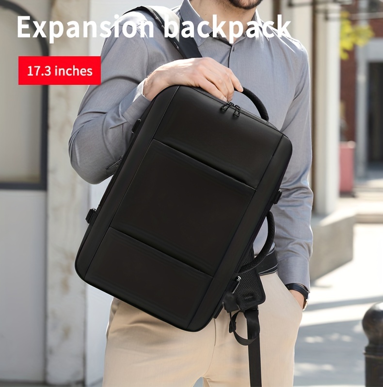 expandable travel business laptop mens backpack large capacity waterproof with external usb charging port commuter backpack details 0