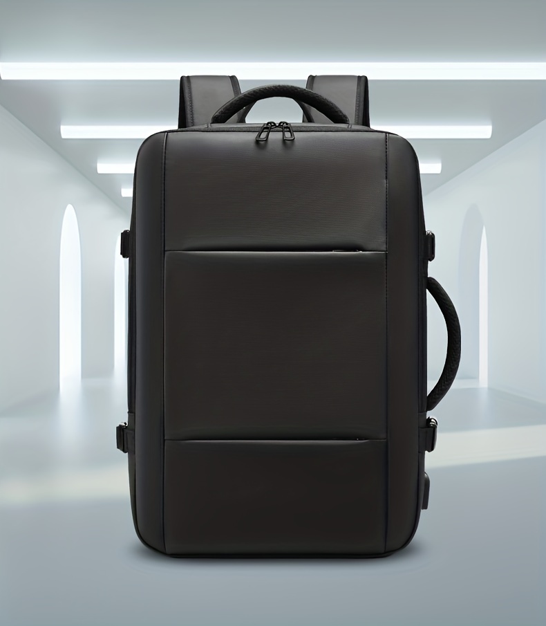 expandable travel business laptop mens backpack large capacity waterproof with external usb charging port commuter backpack details 2