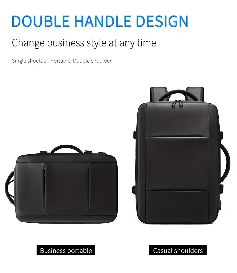 expandable travel business laptop mens backpack large capacity waterproof with external usb charging port commuter backpack details 8