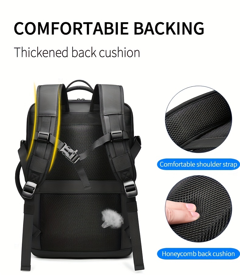 expandable travel business laptop mens backpack large capacity waterproof with external usb charging port commuter backpack details 12