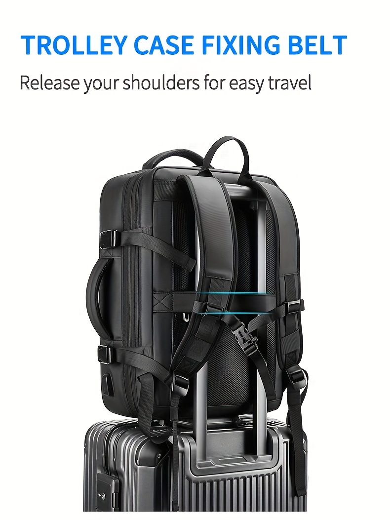 expandable travel business laptop mens backpack large capacity waterproof with external usb charging port commuter backpack details 13