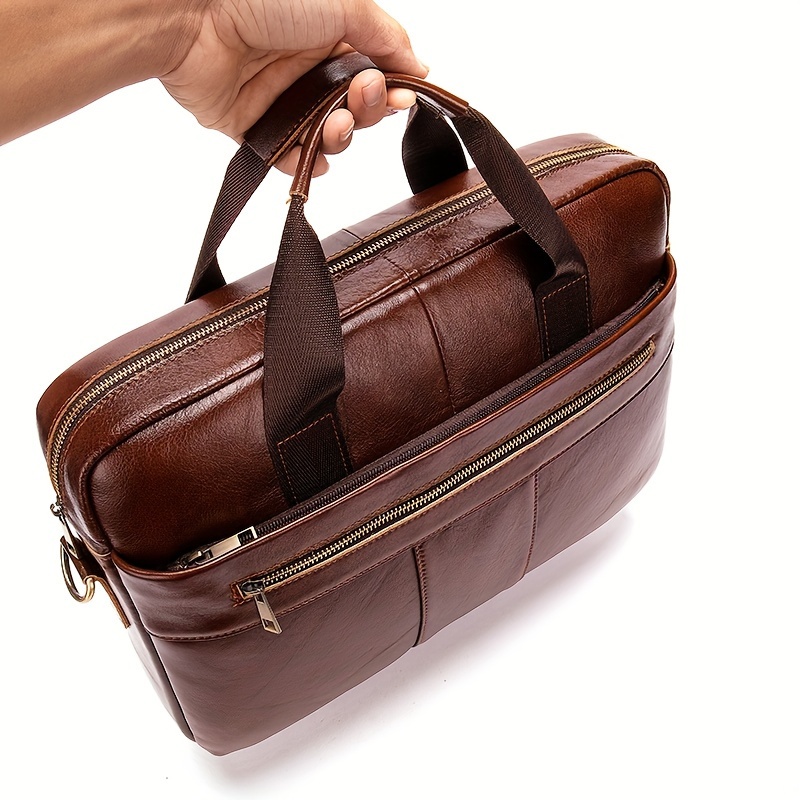 Genuine Cowhide Leather Briefcase, Business Bag Computer Bag, Business Briefcase Gifts For Him For Valentine s Day Gift details 0