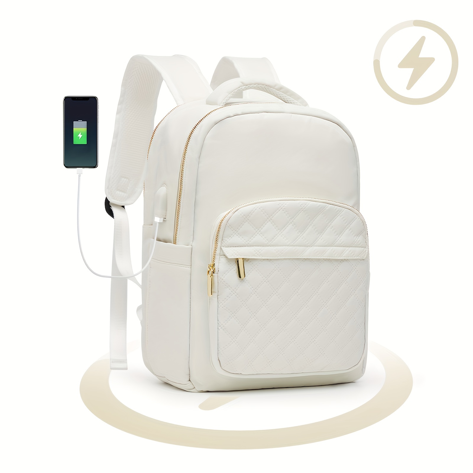 new womens backpack large capacity waterproof university school bag computer bag travel bag casual versatile simple backpack details 1