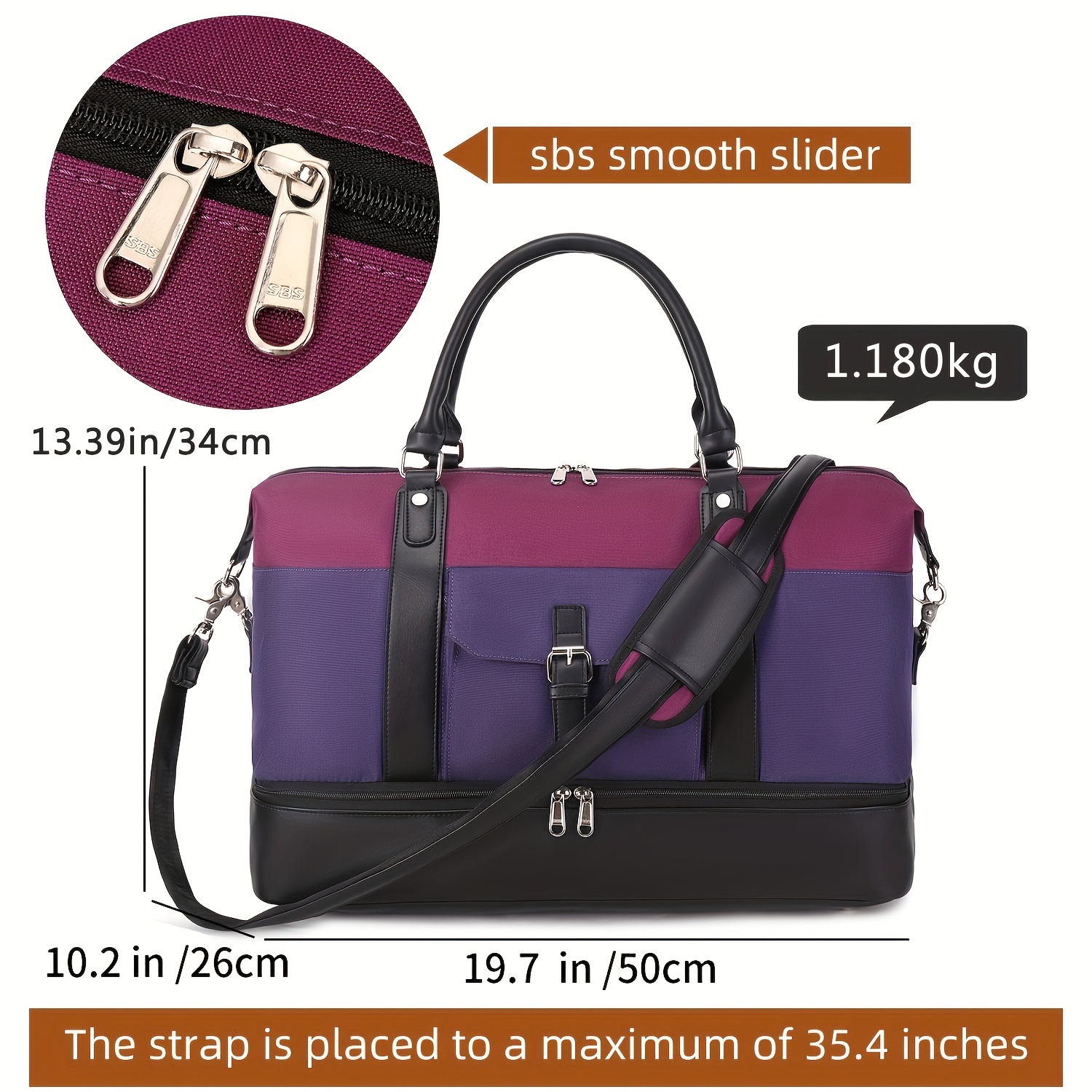 1pc weekender bags for women large bag travel duffel bag carry on shoulder bag with shoe compartment toiletry bag for travel business gym details 0