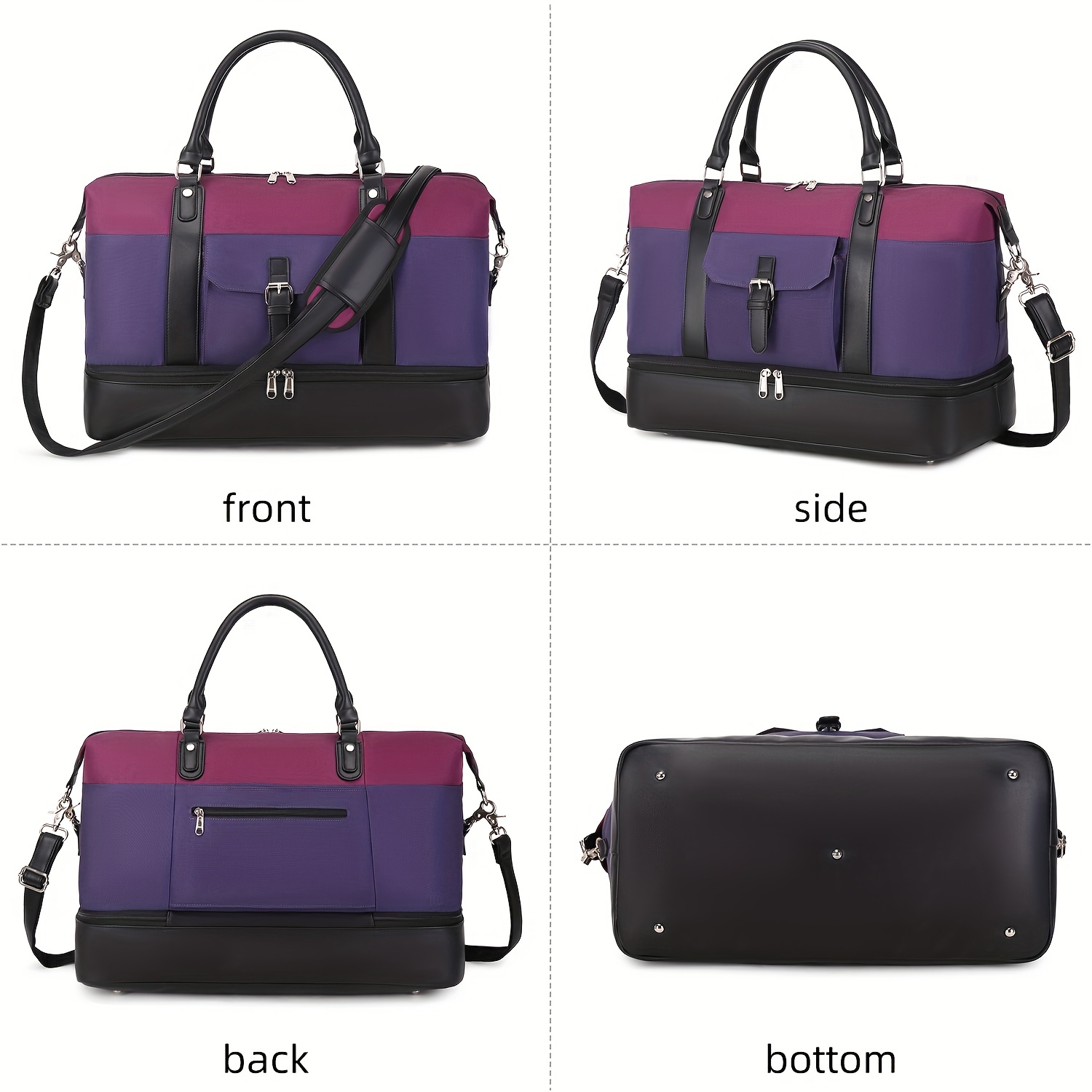 1pc weekender bags for women large bag travel duffel bag carry on shoulder bag with shoe compartment toiletry bag for travel business gym details 2