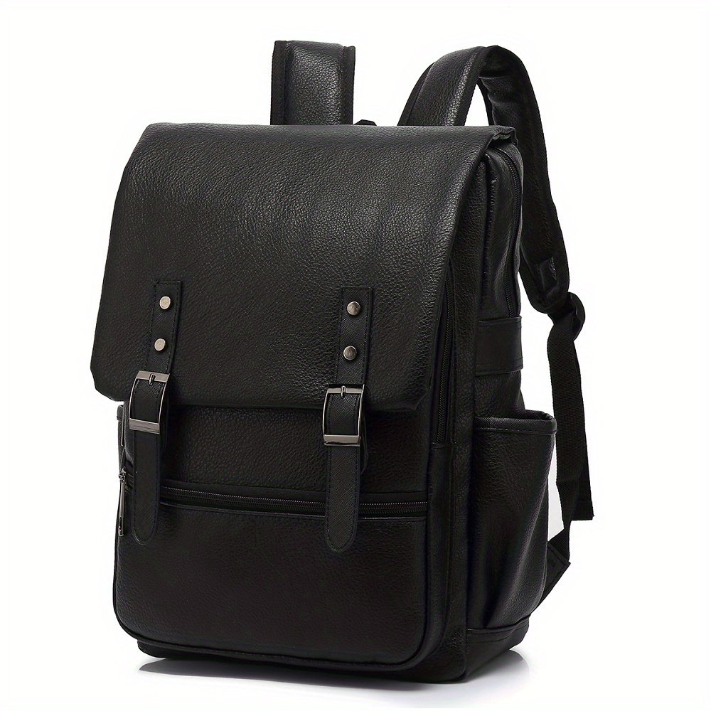 covered computer mens backpack business commuting business trip leisure shoulders anti theft flip lychee pattern details 0