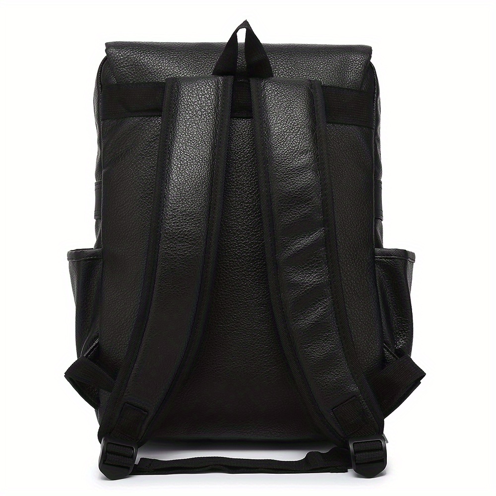 covered computer mens backpack business commuting business trip leisure shoulders anti theft flip lychee pattern details 1