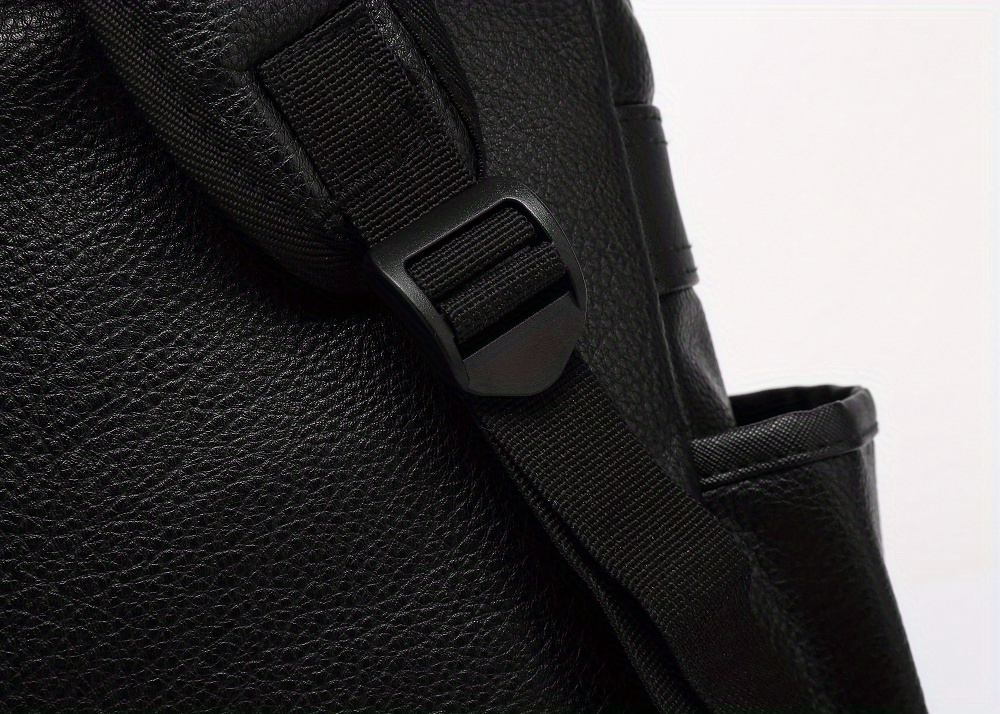 covered computer mens backpack business commuting business trip leisure shoulders anti theft flip lychee pattern details 4