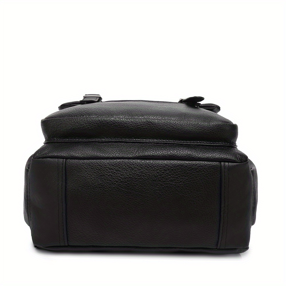covered computer mens backpack business commuting business trip leisure shoulders anti theft flip lychee pattern details 6