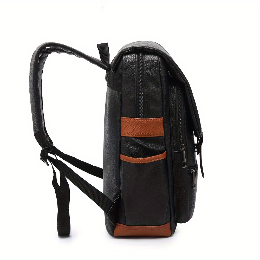 covered computer mens backpack business commuting business trip leisure shoulders anti theft flip lychee pattern details 14