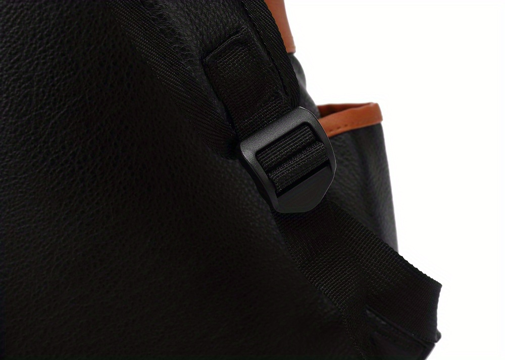 covered computer mens backpack business commuting business trip leisure shoulders anti theft flip lychee pattern details 15