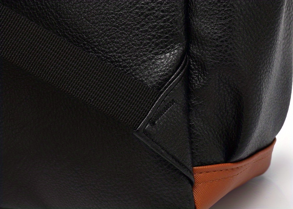 covered computer mens backpack business commuting business trip leisure shoulders anti theft flip lychee pattern details 16