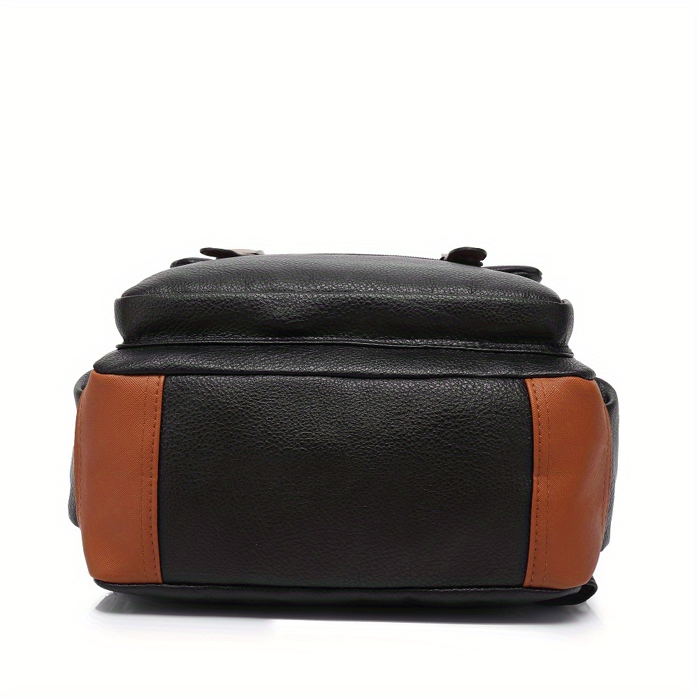 covered computer mens backpack business commuting business trip leisure shoulders anti theft flip lychee pattern details 17