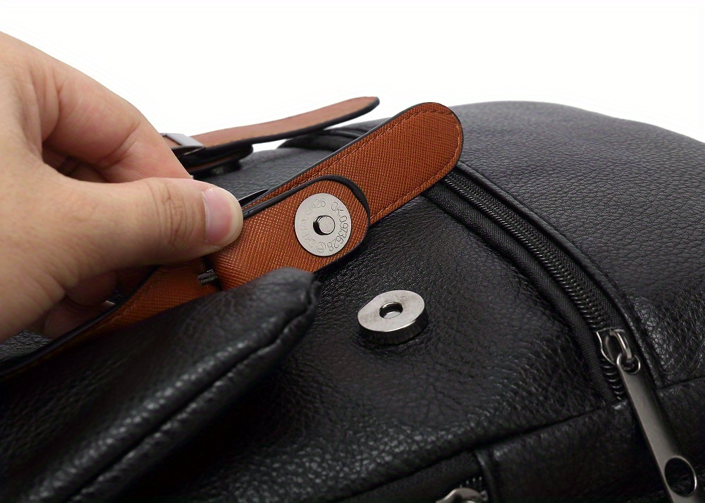 covered computer mens backpack business commuting business trip leisure shoulders anti theft flip lychee pattern details 18