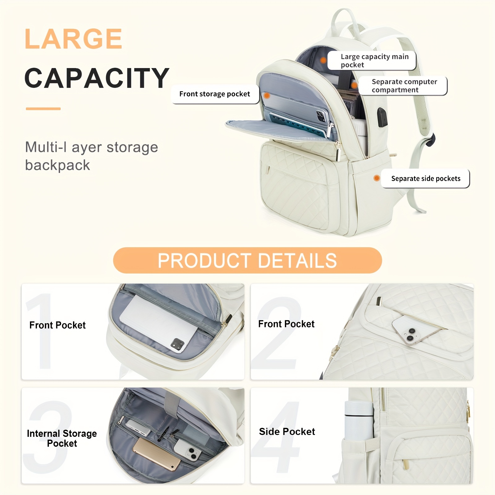 backpack womens trendy large capacity computer backpack mens junior high school high school student college student schoolbag travel boarding backpack details 2
