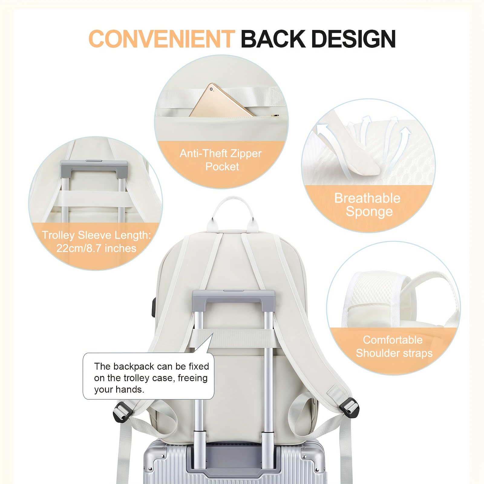 backpack womens trendy large capacity computer backpack mens junior high school high school student college student schoolbag travel boarding backpack details 3