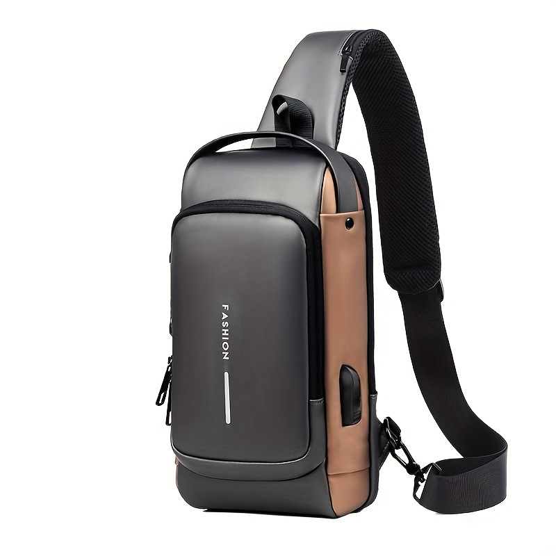 crossbody bag, 1pc men multifunction single shoulder bag crossbody bag travel sling bag messenger bag chest bag multifunctional bag with anti theft bag password lock ideal choice for gifts details 3