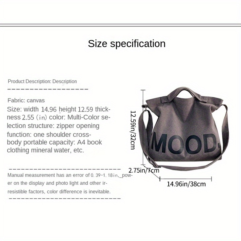 canvas bag high capacity womens handbags shoulder bags simplicity totes bag details 0