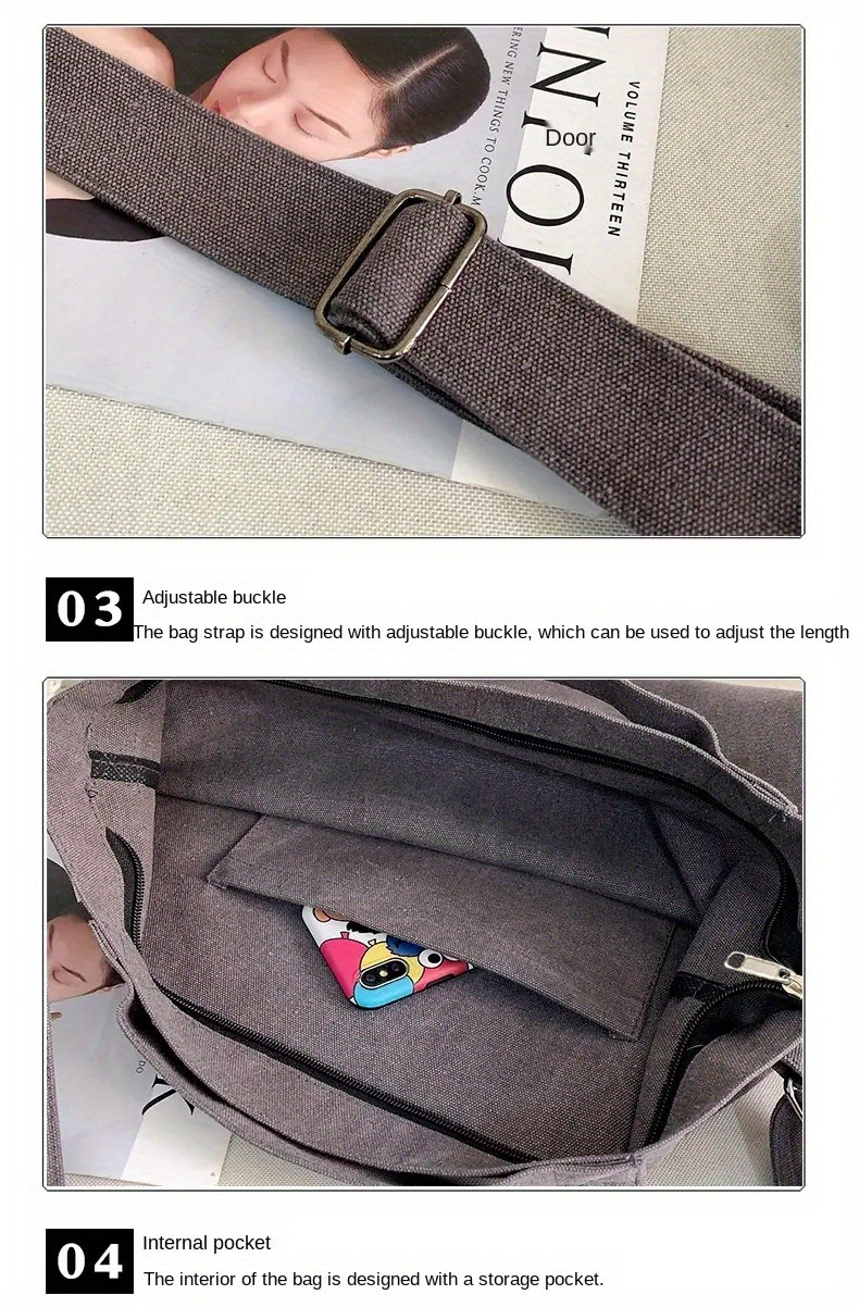 canvas bag high capacity womens handbags shoulder bags simplicity totes bag details 9