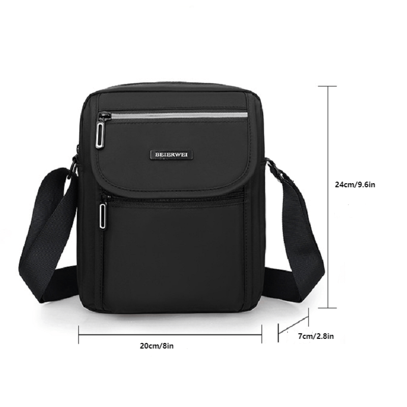 mens casual trendy shoulder bag versatile waterproof wear resistant cross body backpack details 0