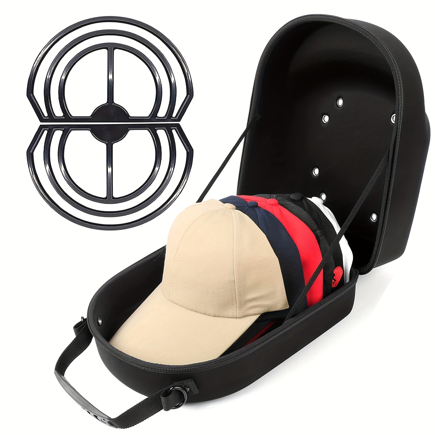 1pc hat travel case crossbody bag with 2 hat brim benders hat storage for baseball hats hat storage bag hat holder hat case with durable handle includes 1 hat travel case and 2 hat brim benders details 1