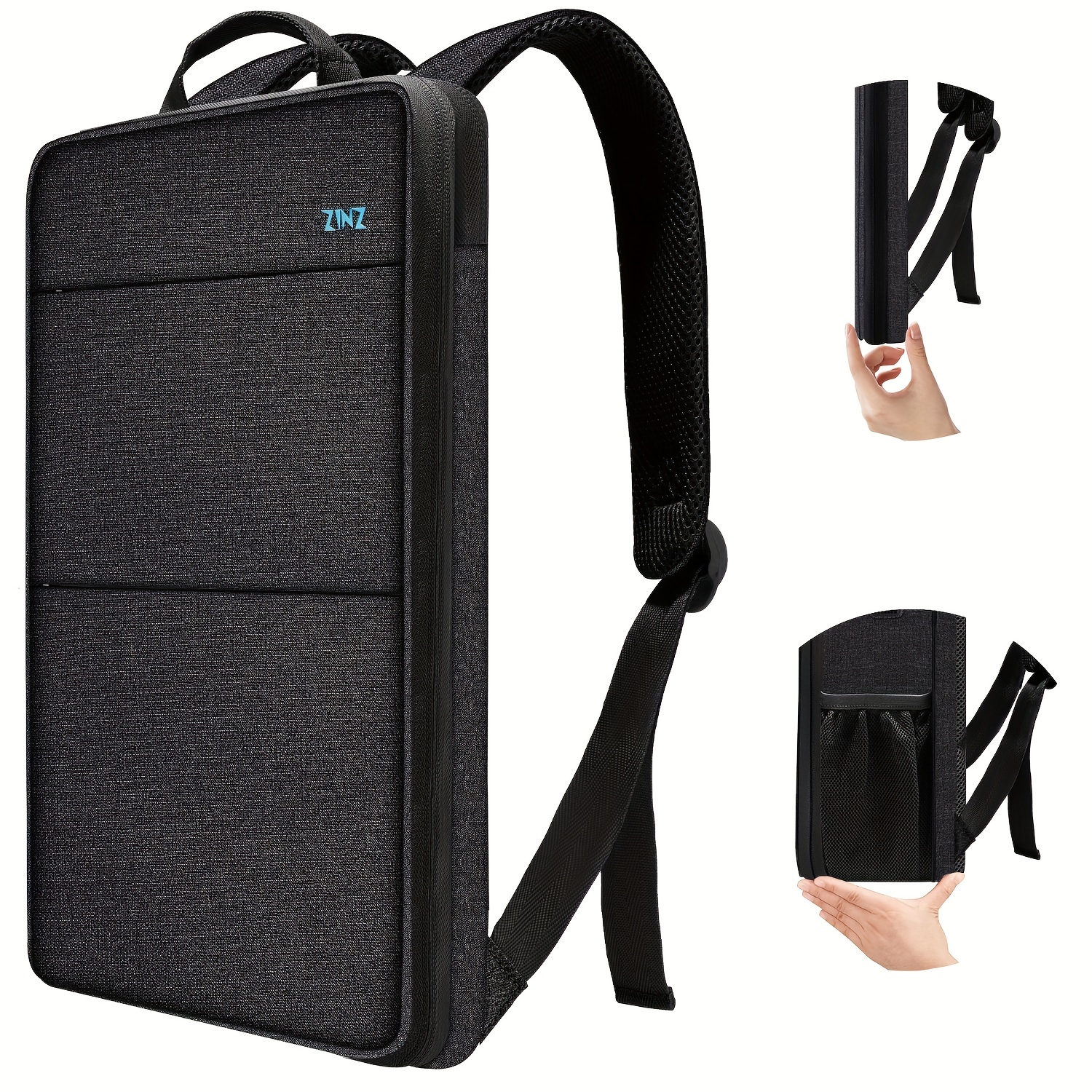 1pc laptop backpack simple and stylish large capacity ultra thin portable laptop backpack details 1