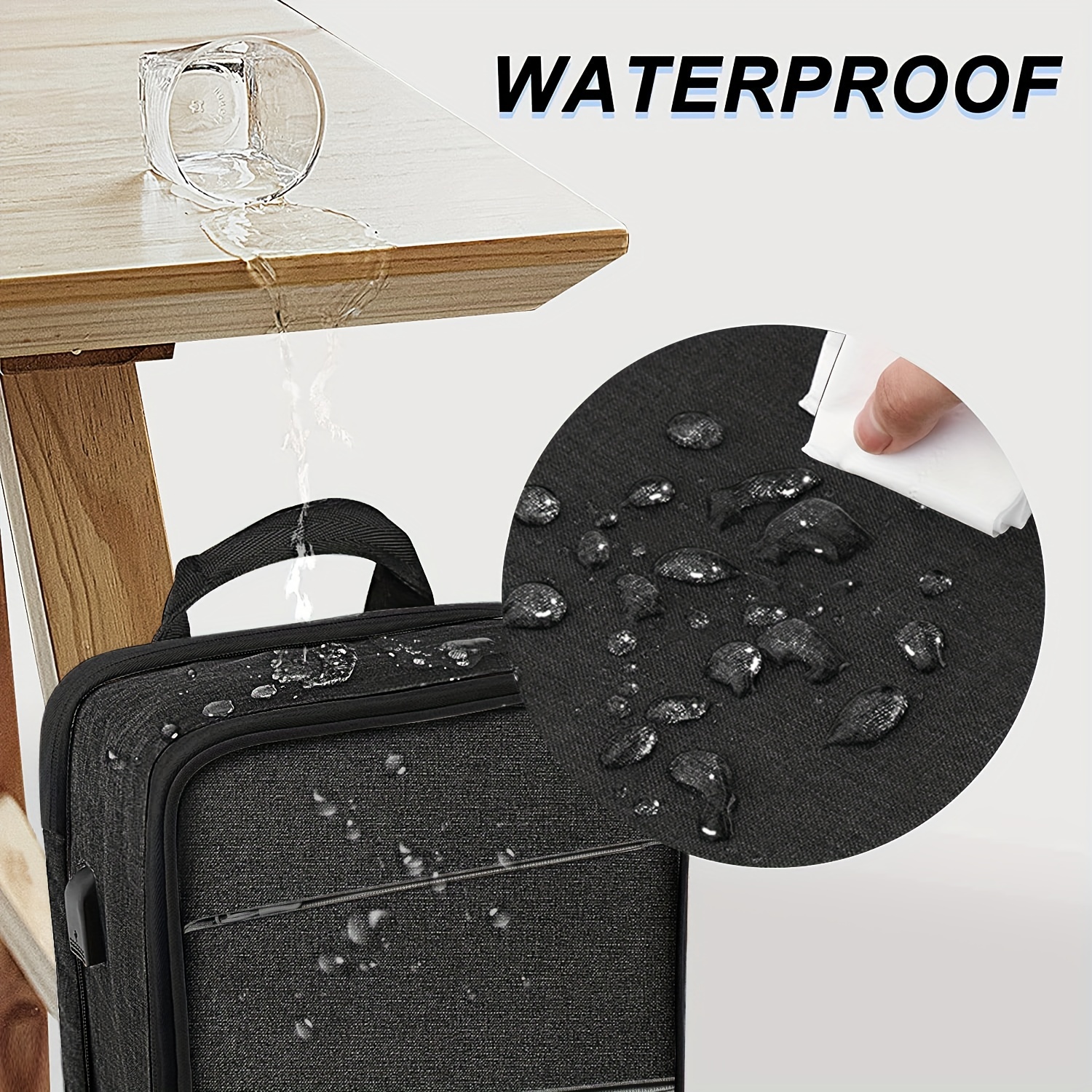 1pc laptop backpack simple and stylish large capacity ultra thin portable laptop backpack details 3
