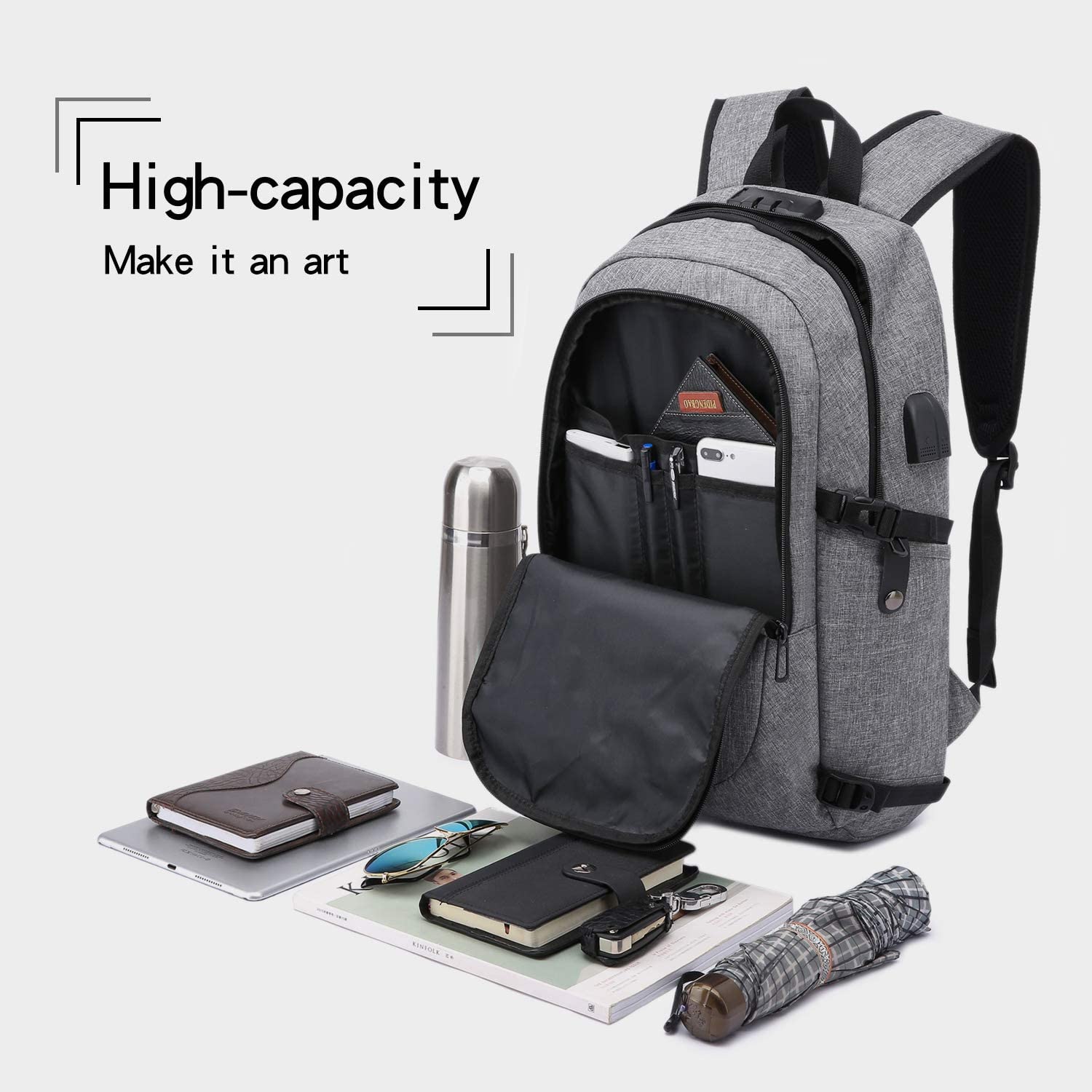 laptop backpack, laptop backpack business travel anti theft backpack for men and women slim durable waterproof college school backpack computer backpack for laptop notebook details 2