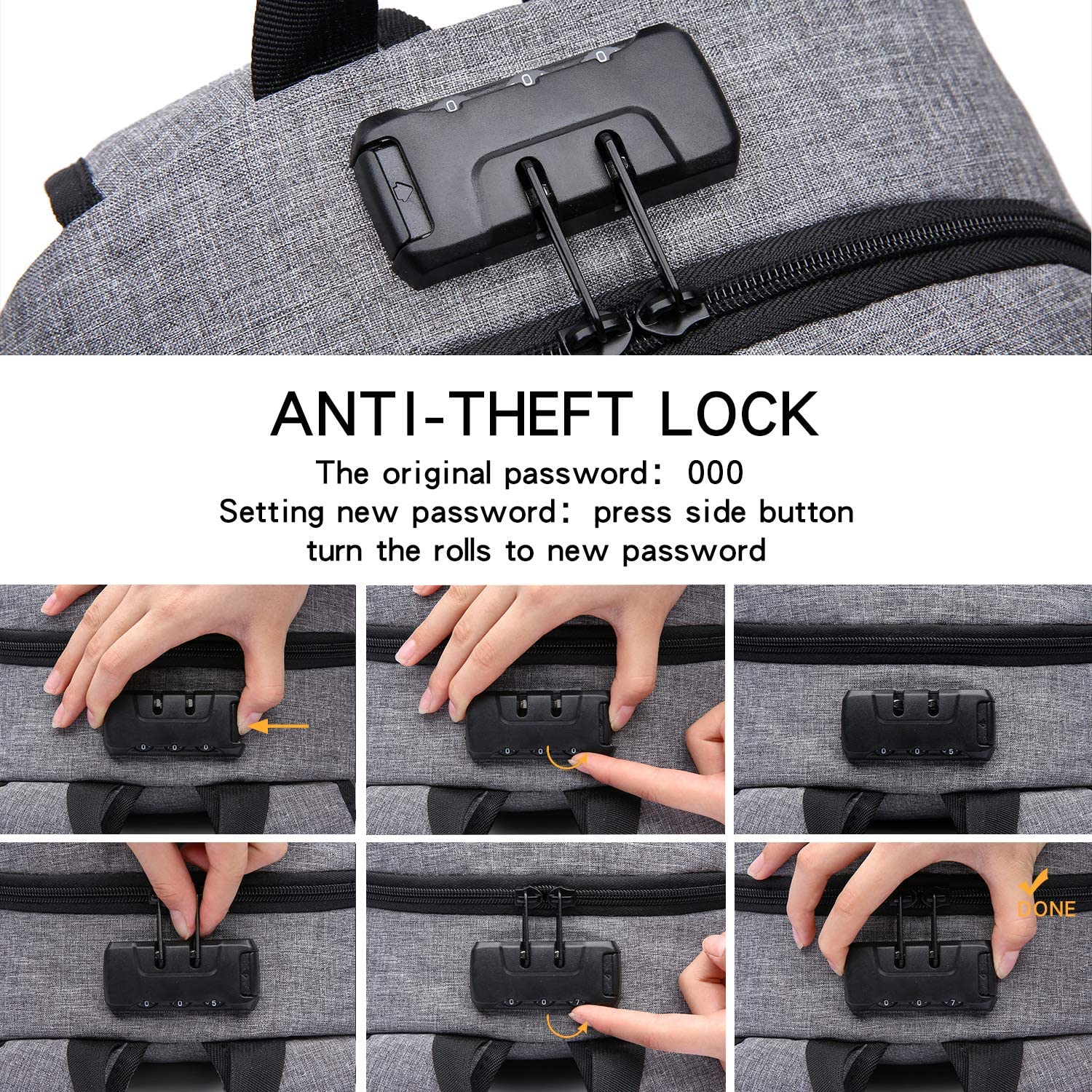 laptop backpack, laptop backpack business travel anti theft backpack for men and women slim durable waterproof college school backpack computer backpack for laptop notebook details 6