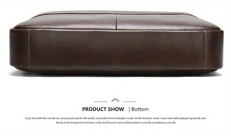 briefcase, 1pc business mens briefcase genuine leather retro computer handbag business trip briefcase for daily use commuter crossbody bag simple brown bag fits for 14inch laptop details 3